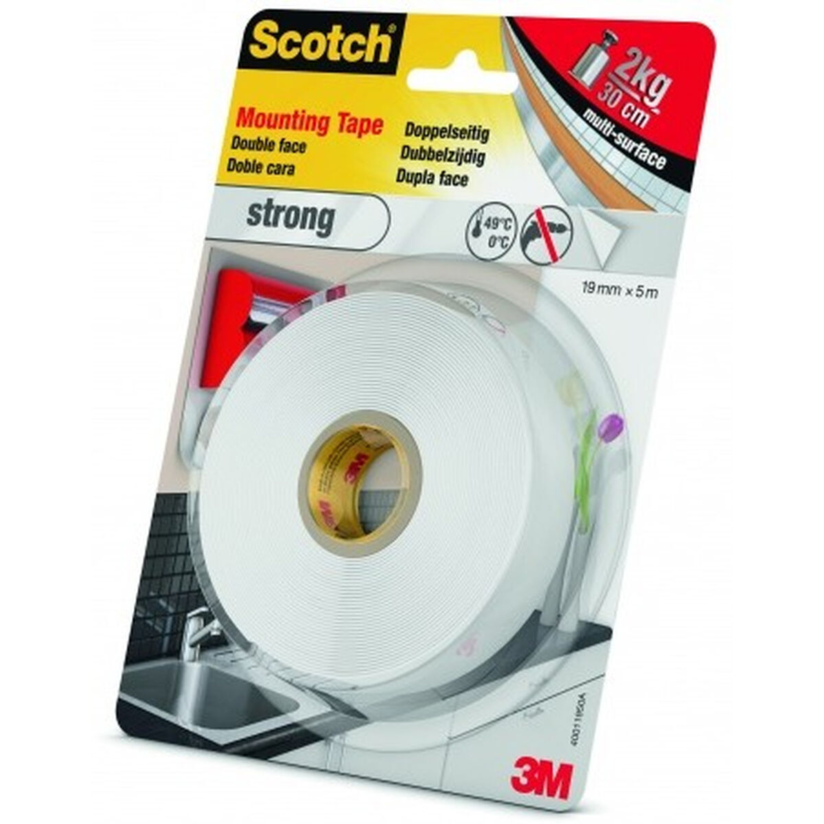 Cinta de Doble Cara Scotch 19 mm x 5 m Blanco