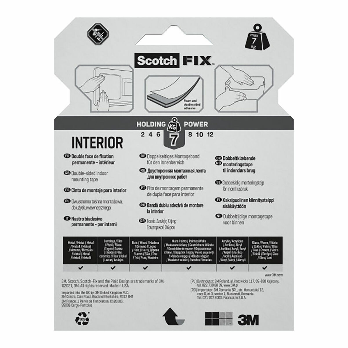 Cinta de Doble Cara Scotch 19 mm x 5 m Blanco