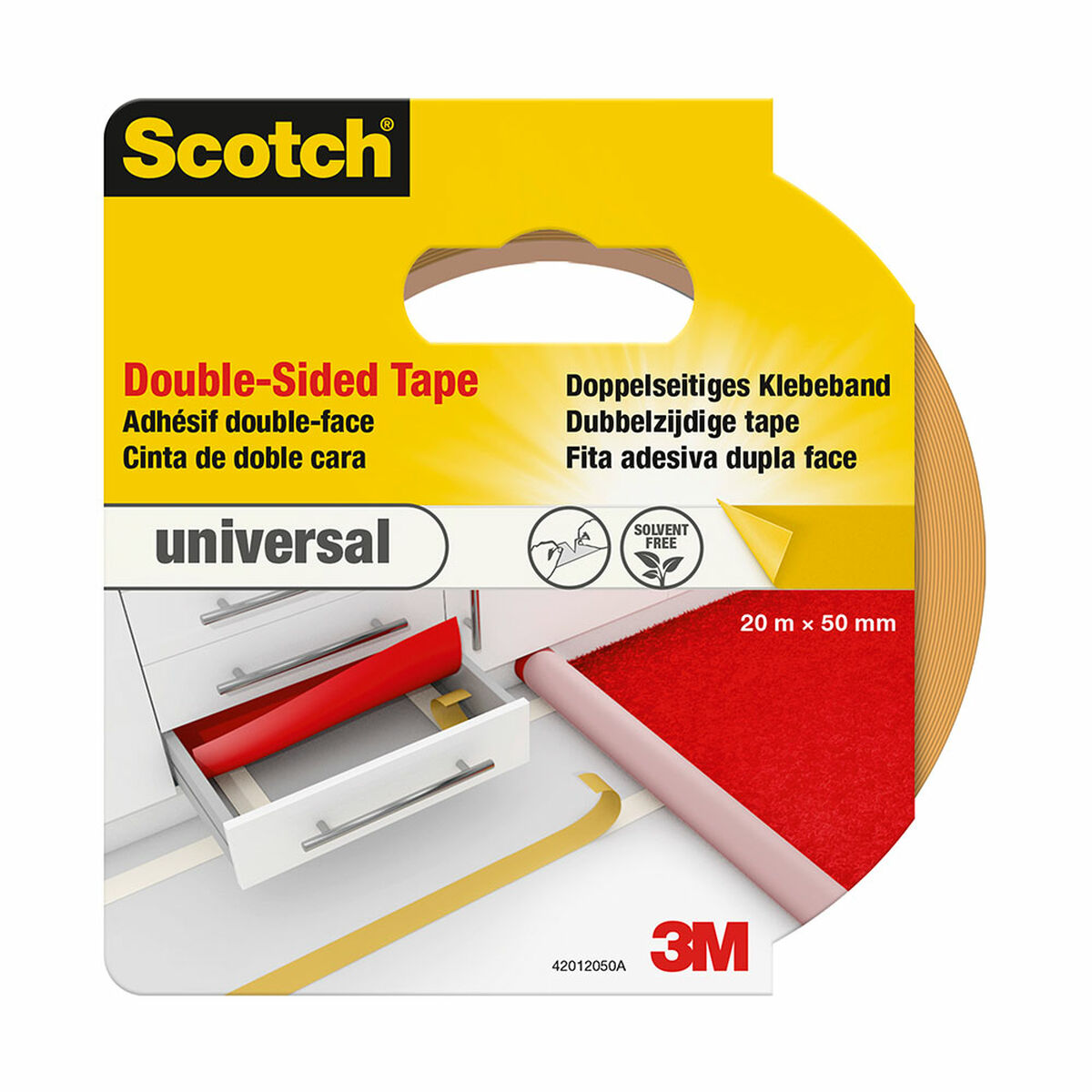 Cinta de Doble Cara Scotch 20 m x 50 mm Blanco