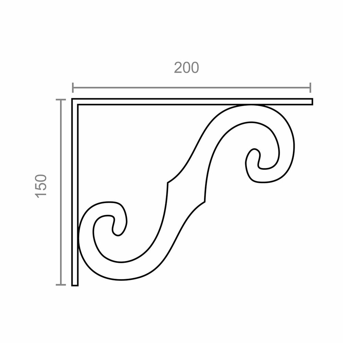 Escuadra de ángulo Micel plm05 Negro 20 x 15 cm