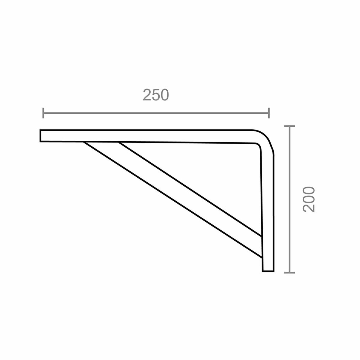 Escuadra de ángulo Micel plm04 Gris 25 x 20 cm