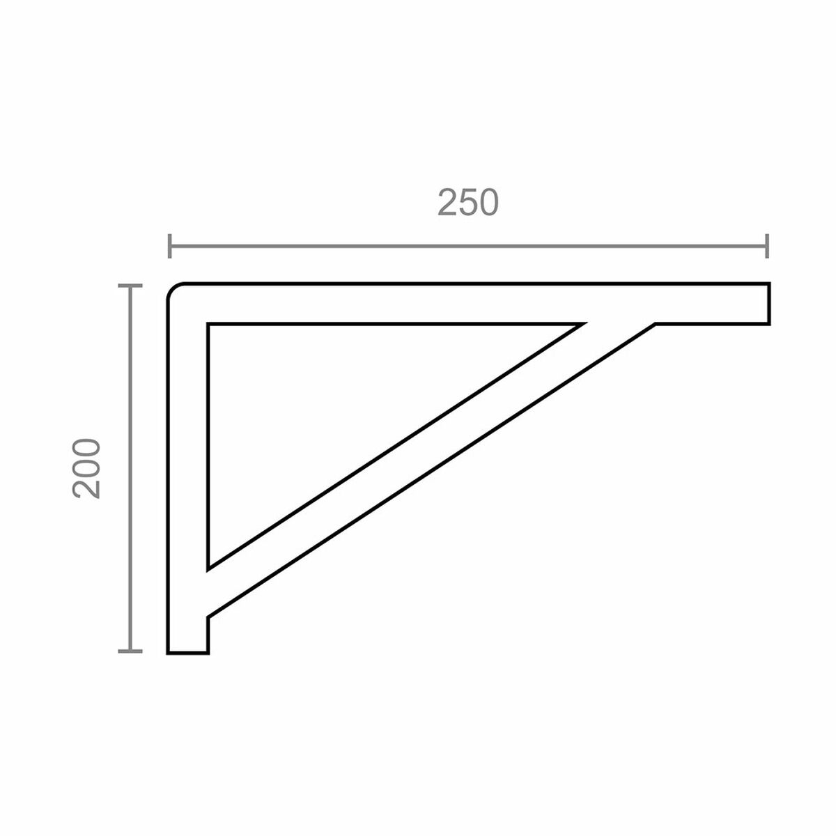 Escuadra de ángulo Micel plm04 Negro 25 x 20 cm