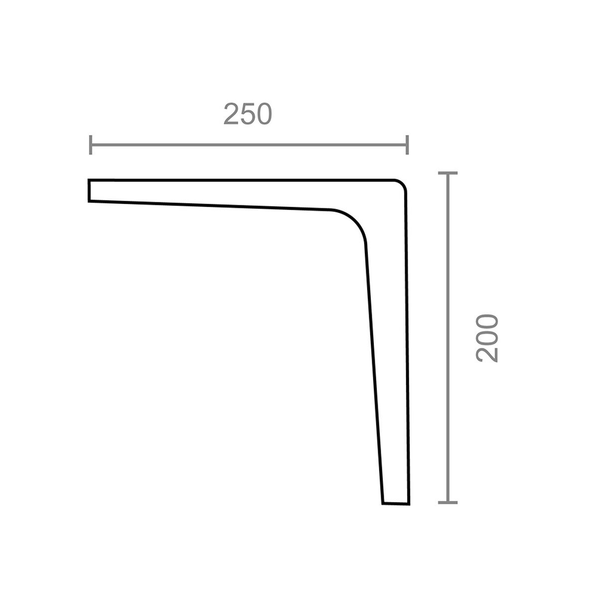 Escuadra de ángulo Micel plm07 Negro Aluminio 25 x 20 cm
