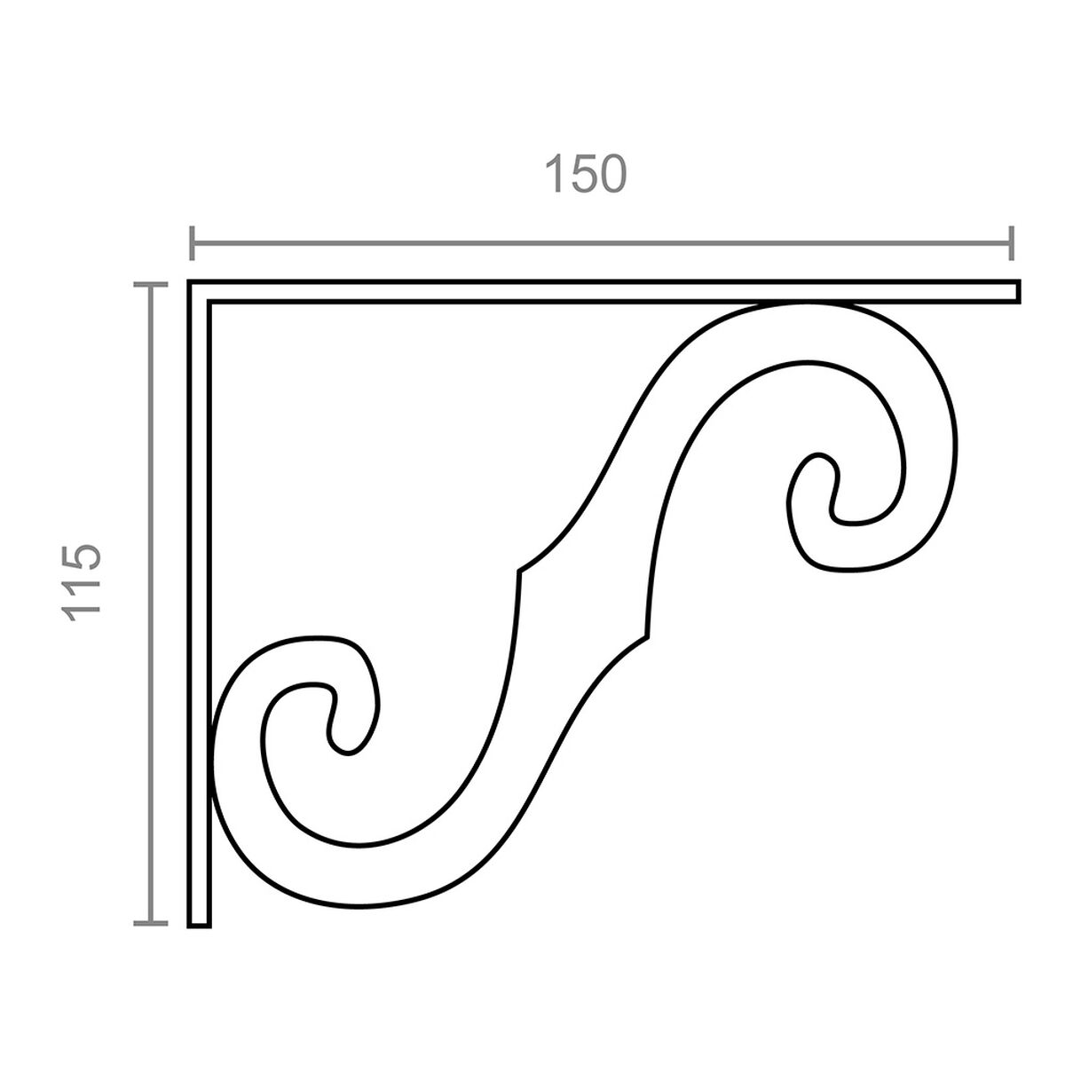 Escuadra de ángulo Micel plm05 Negro 15,5 x 11 cm