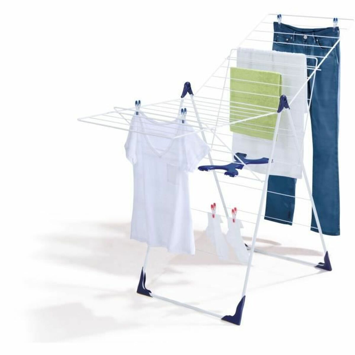 Tendedero Leifheit 81408 CLASSIC 200 Flex Acero Polipropileno Plástico Azul Blanco 20 m