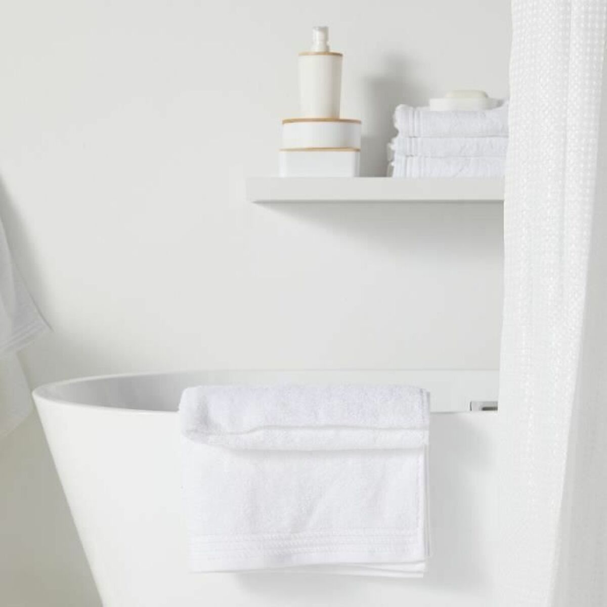 Cortina de Ducha TODAY Blanco Poliéster 180 x 200 cm (12 Unidades)