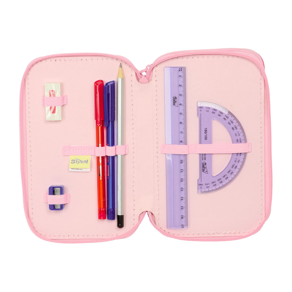 Plumier Triple Lilo & Stitch Ice cream Rosa 12,5 x 19,5 x 5,5 cm 37 Piezas