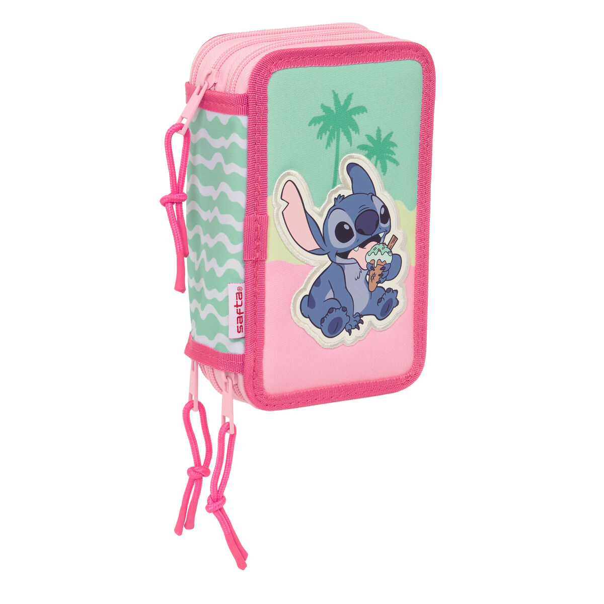 Plumier Triple Lilo & Stitch Ice cream Rosa 12,5 x 19,5 x 5,5 cm 37 Piezas