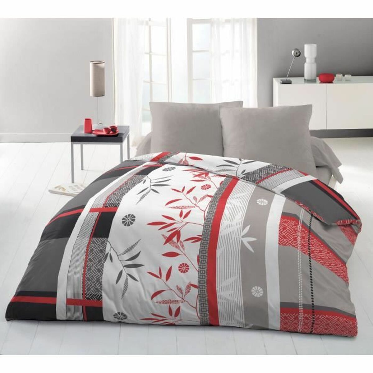 Juego de funda nórdica HOME LINGE PASSION Azul Blanco rouge 240 x 260 cm Cama de 180/200 3 Piezas