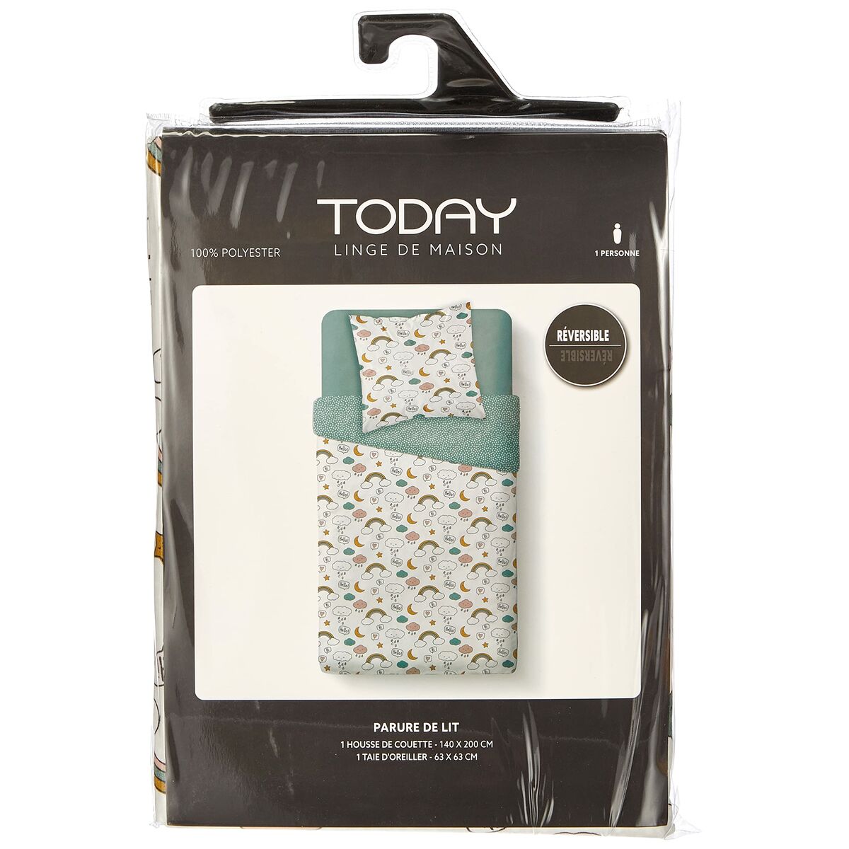 Juego de funda nórdica TODAY Blanco Cama individual 140 x 200 cm Infantil 2 Piezas