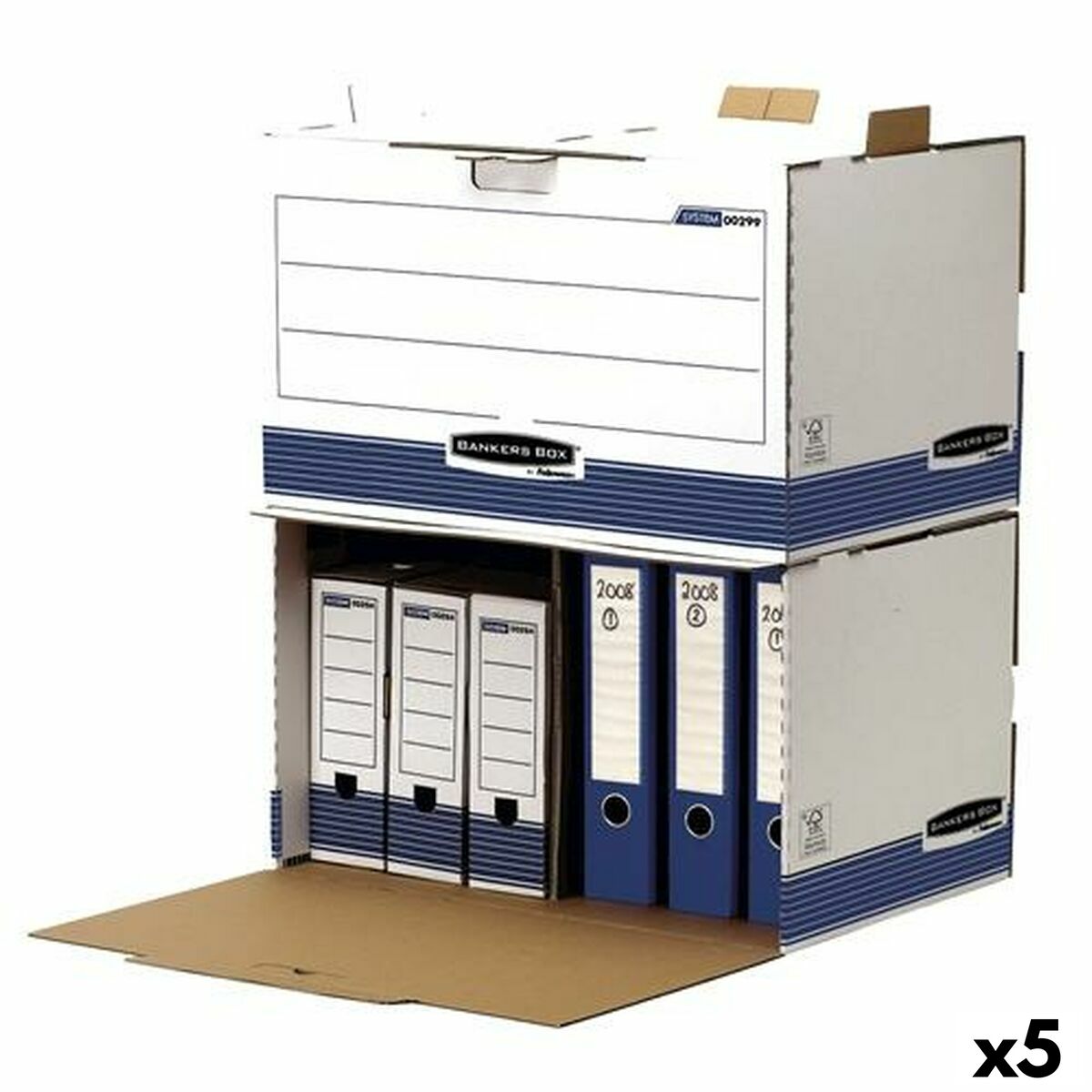 Caja de Archivo Fellowes    Azul Blanco 5 Unidades (33,5 x 55,7 x 38,9 cm)
