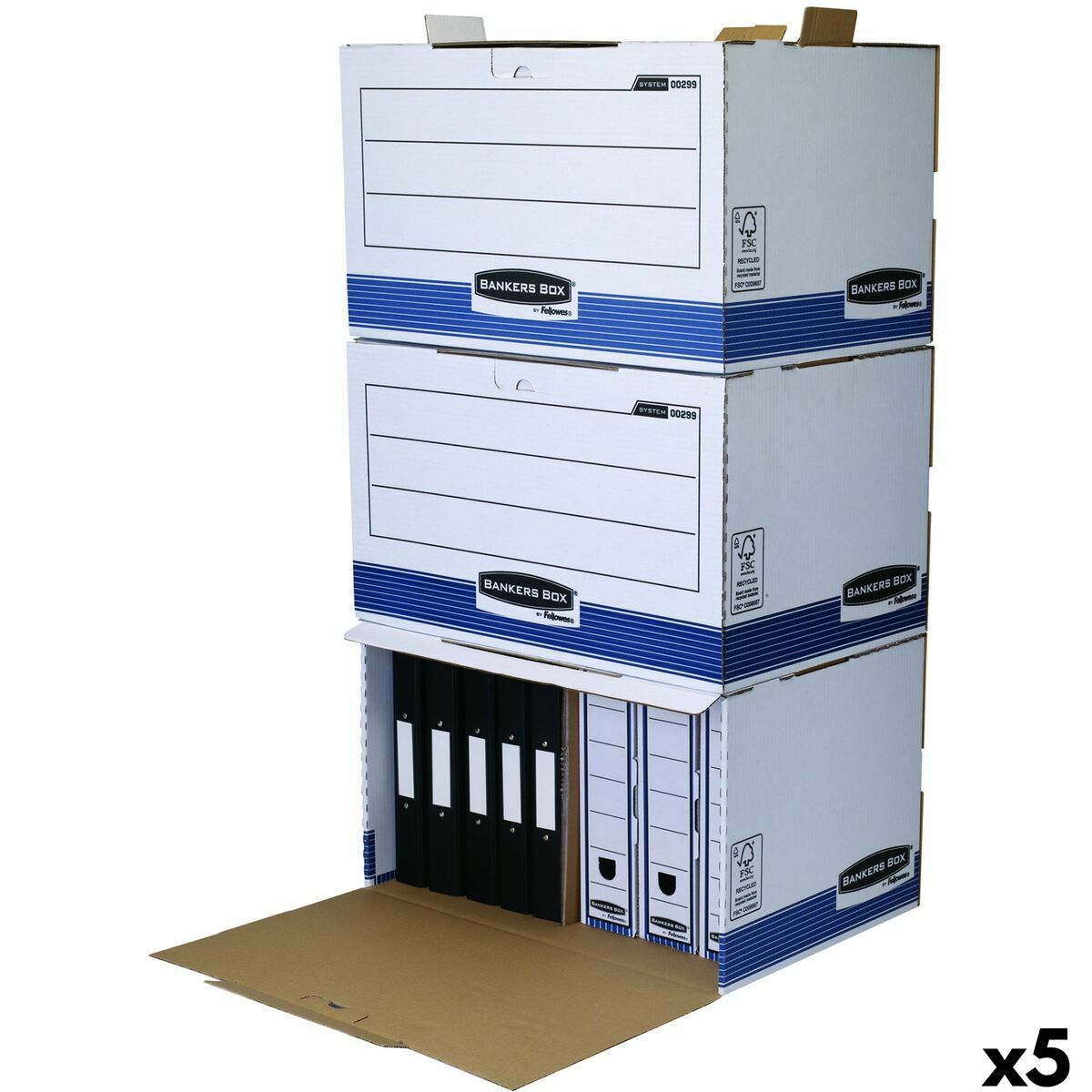 Caja de Archivo Fellowes    Azul Blanco 5 Unidades (33,5 x 55,7 x 38,9 cm)