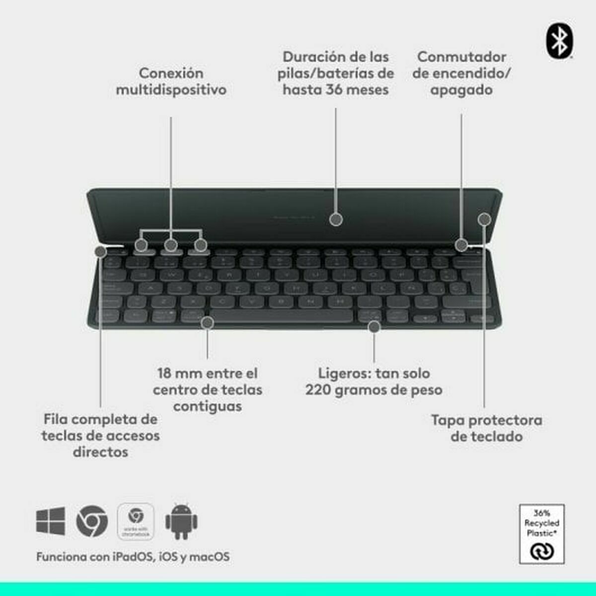 Teclado Logitech 920-012973 Grafito Español QWERTY