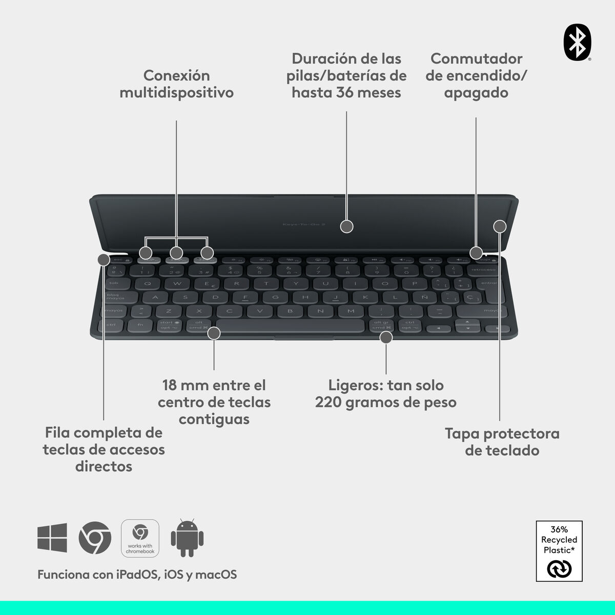 Teclado Logitech 920-012973 Grafito Español QWERTY