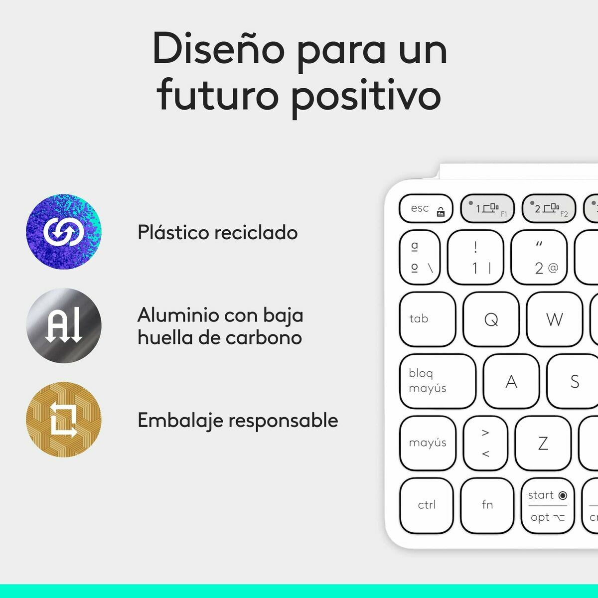 Teclado Logitech 920-012974 Blanco Gris QWERTY