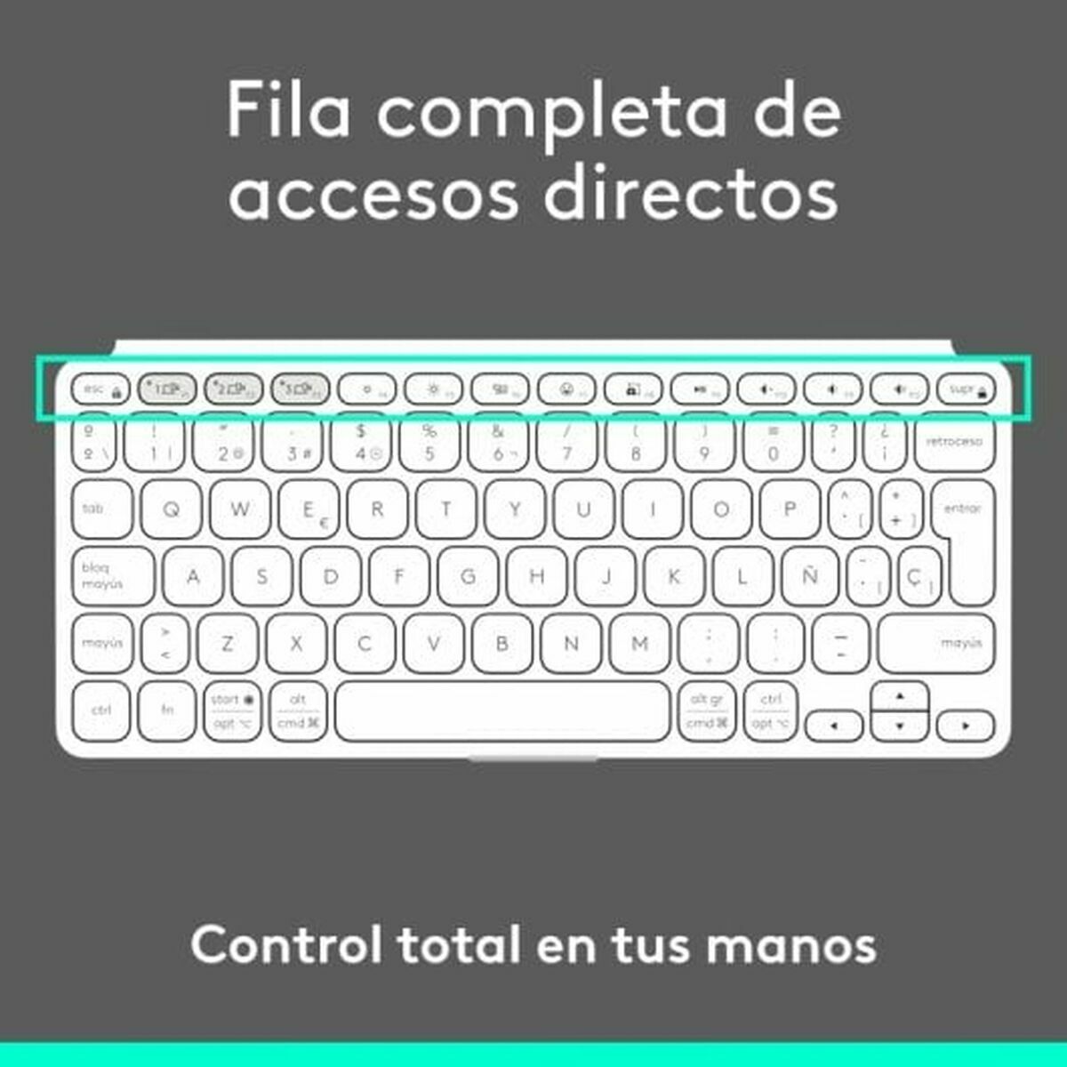 Teclado Logitech 920-012974 Blanco Gris QWERTY