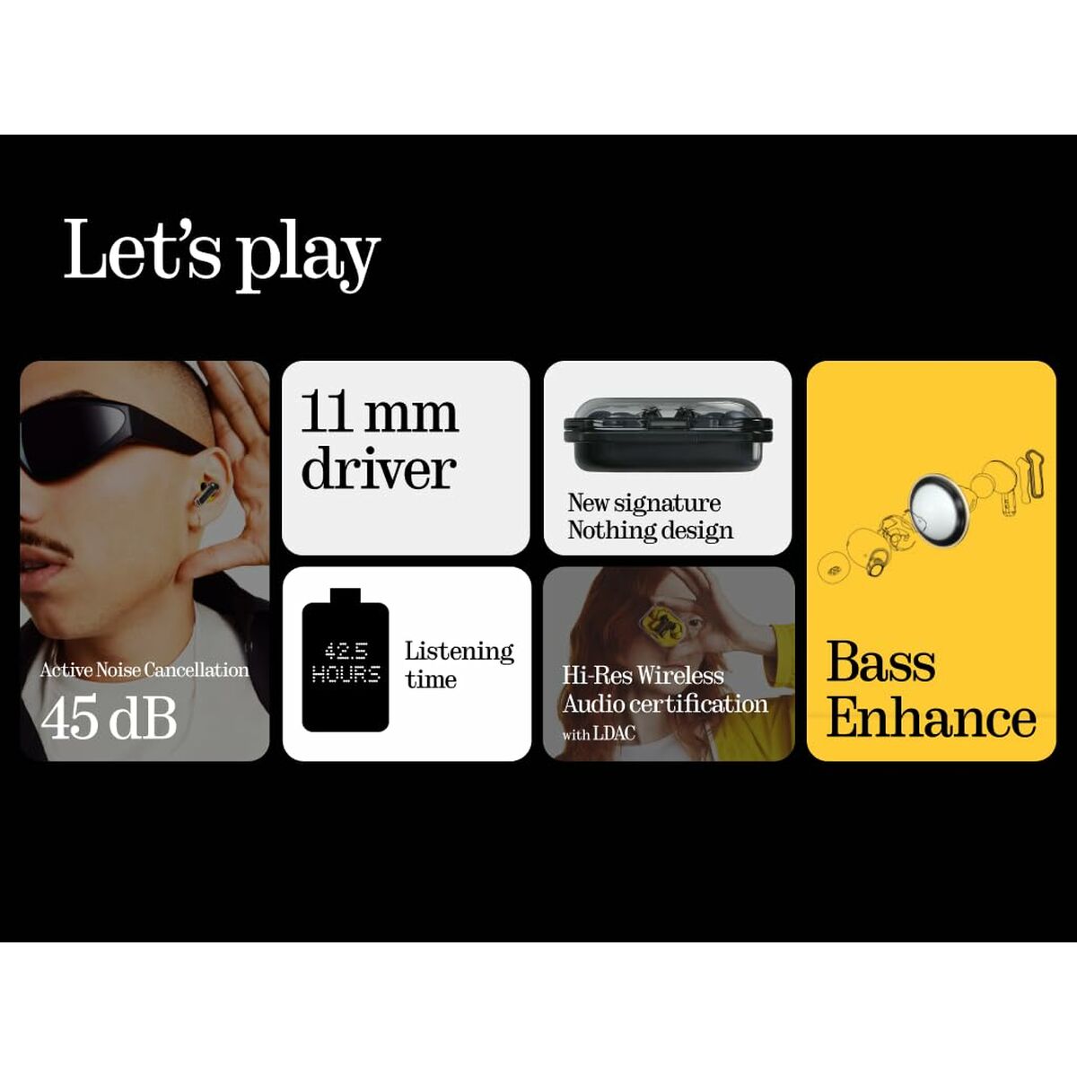 Auriculares con Micrófono Nothing A10600065 Amarillo