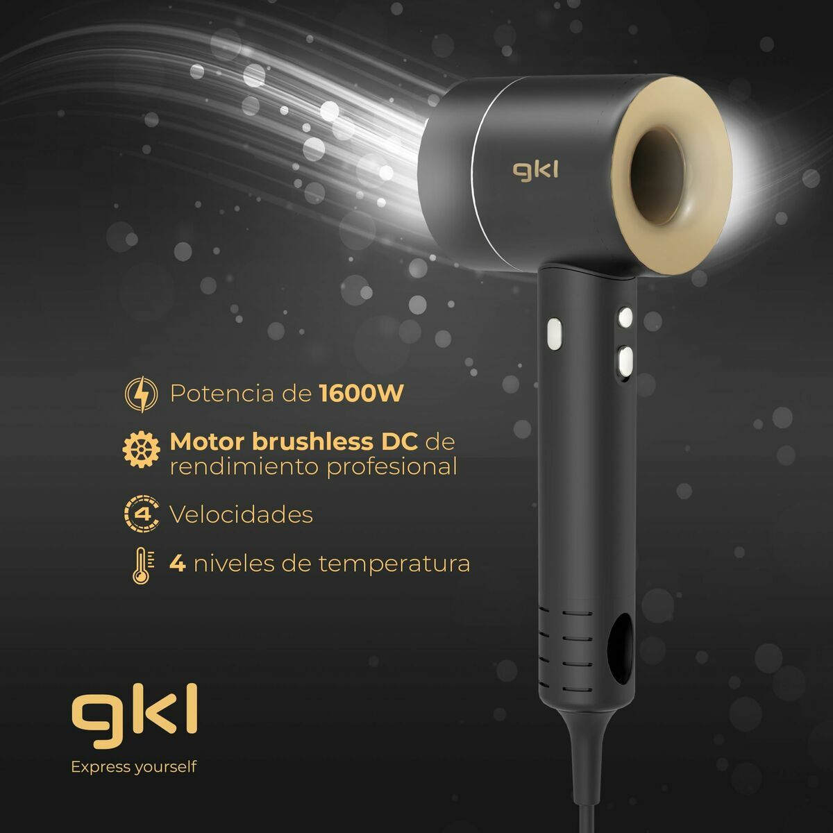 Secador de Pelo GKL PEARLSENSE 1600 W 2200 W Blanco