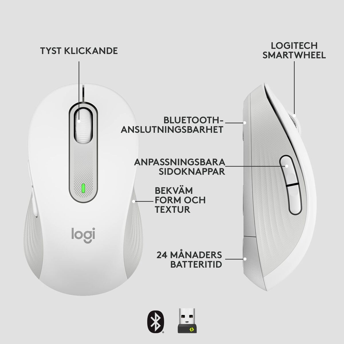 Ratón Inalámbrico Logitech Blanco 4000 dpi