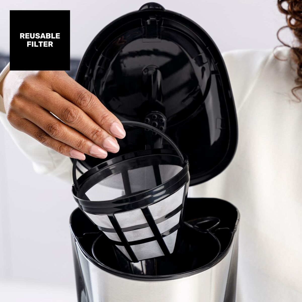 Cafetera de Goteo Taurus Verona inox 12 tazas 1000 W Negro