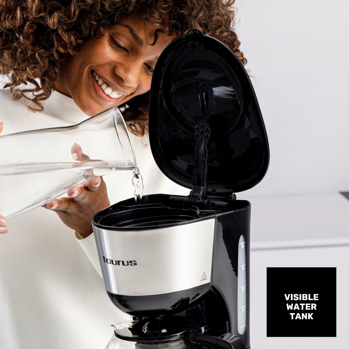 Cafetera de Goteo Taurus Verona inox 12 tazas 1000 W Negro