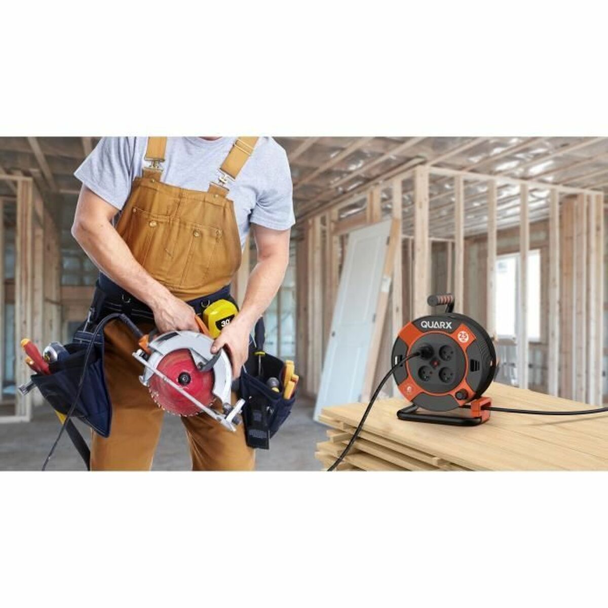 Cable alargador QUARX H05VV-F Negro 25 m