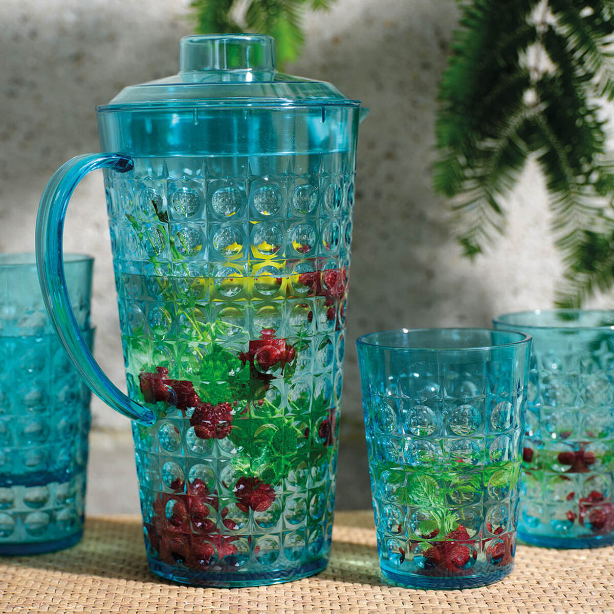 Set de jarra con vasos Lifetime Azul Plástico 5 Piezas