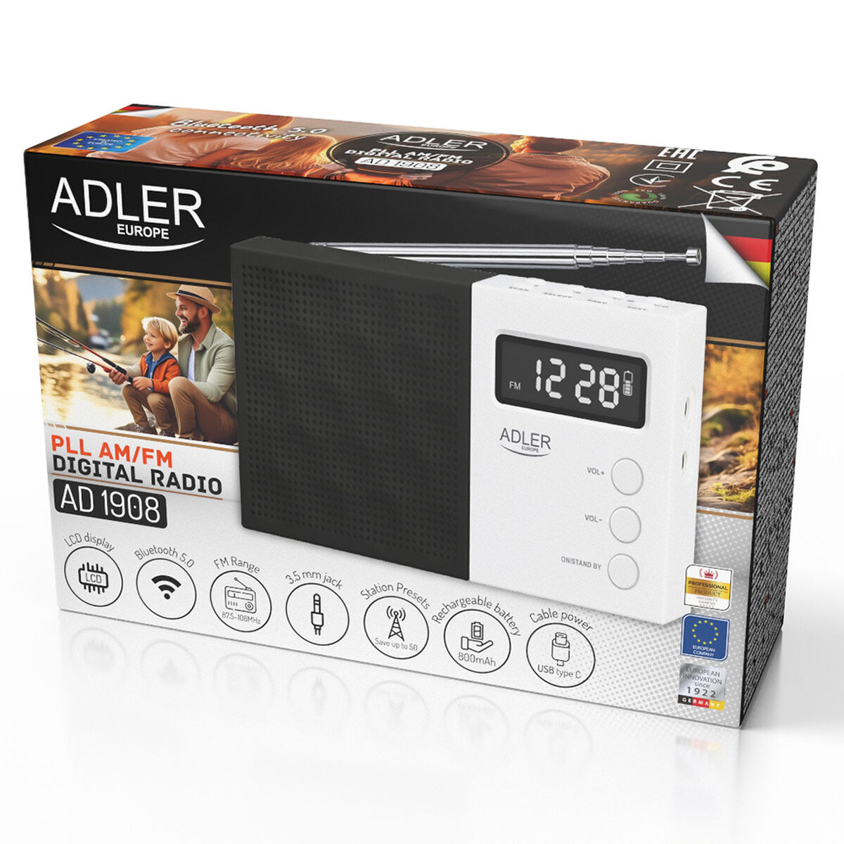 Radio Adler pll fm ad 1908 Negro Blanco