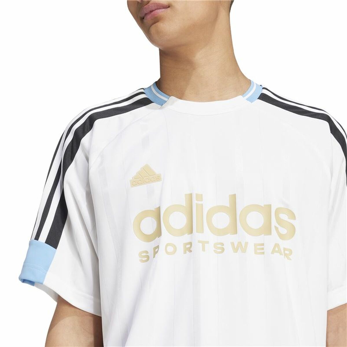 Camiseta de Manga Corta Hombre Adidas Tiro Nations Blanco