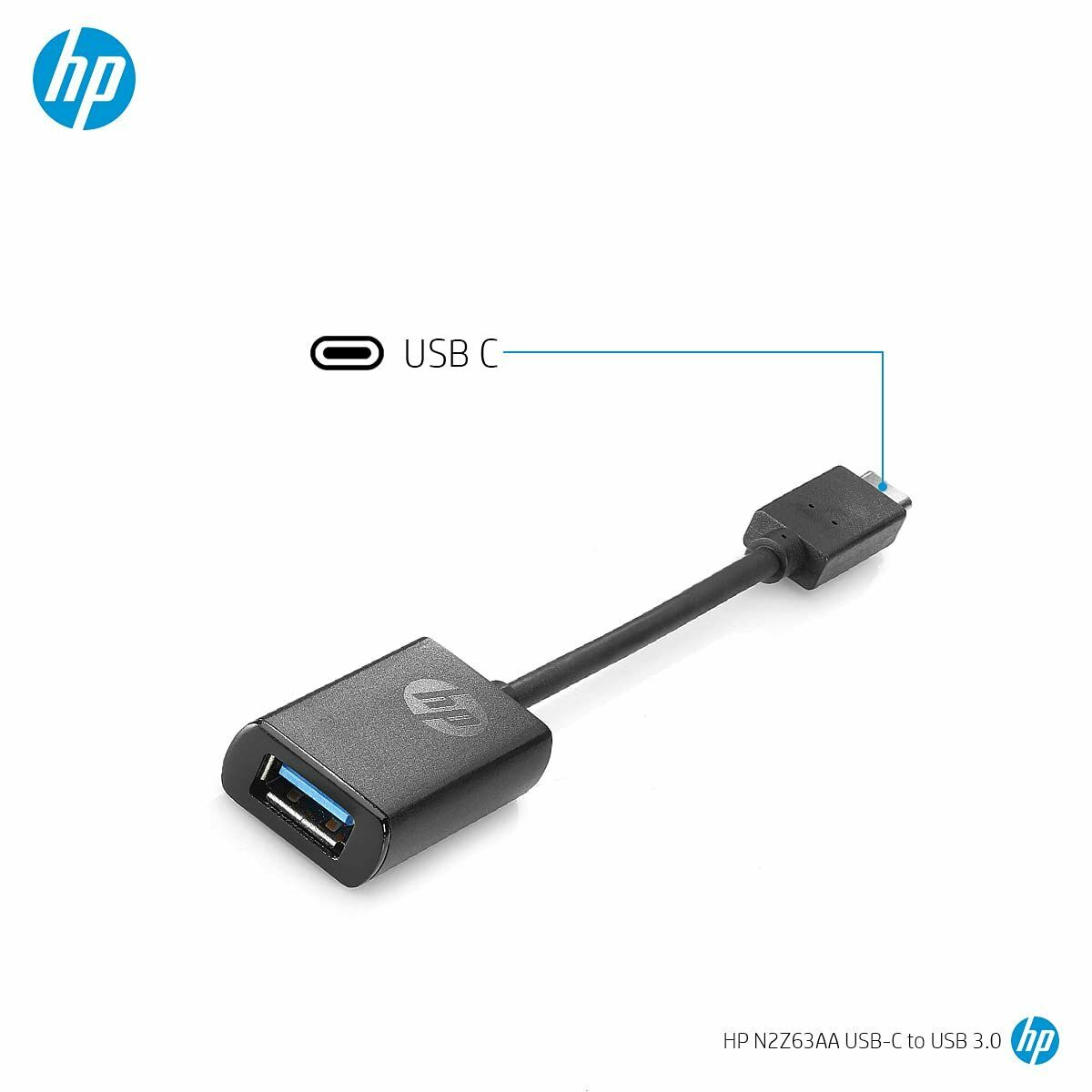Adaptador USB HP N2Z63AA 10 cm Negro