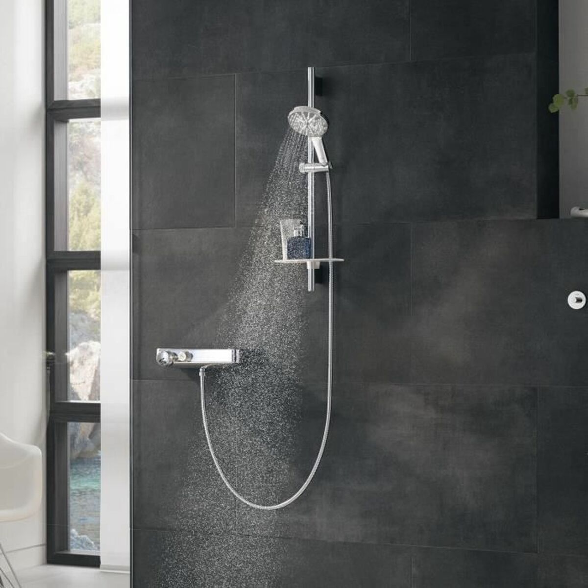 Alcachofa de Ducha Grohe Gris Chrome Metal