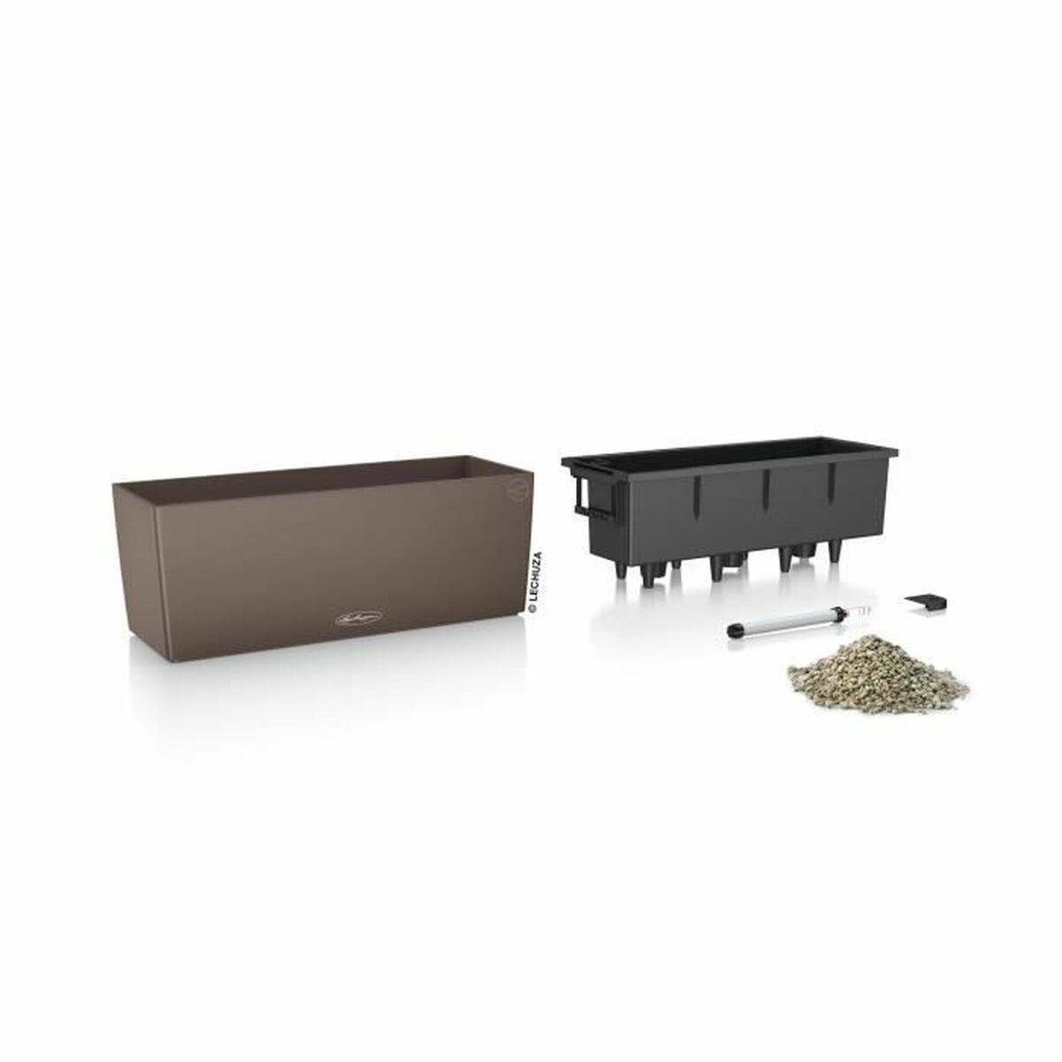 Maceta Lechuza Marrón Negro Polipropileno