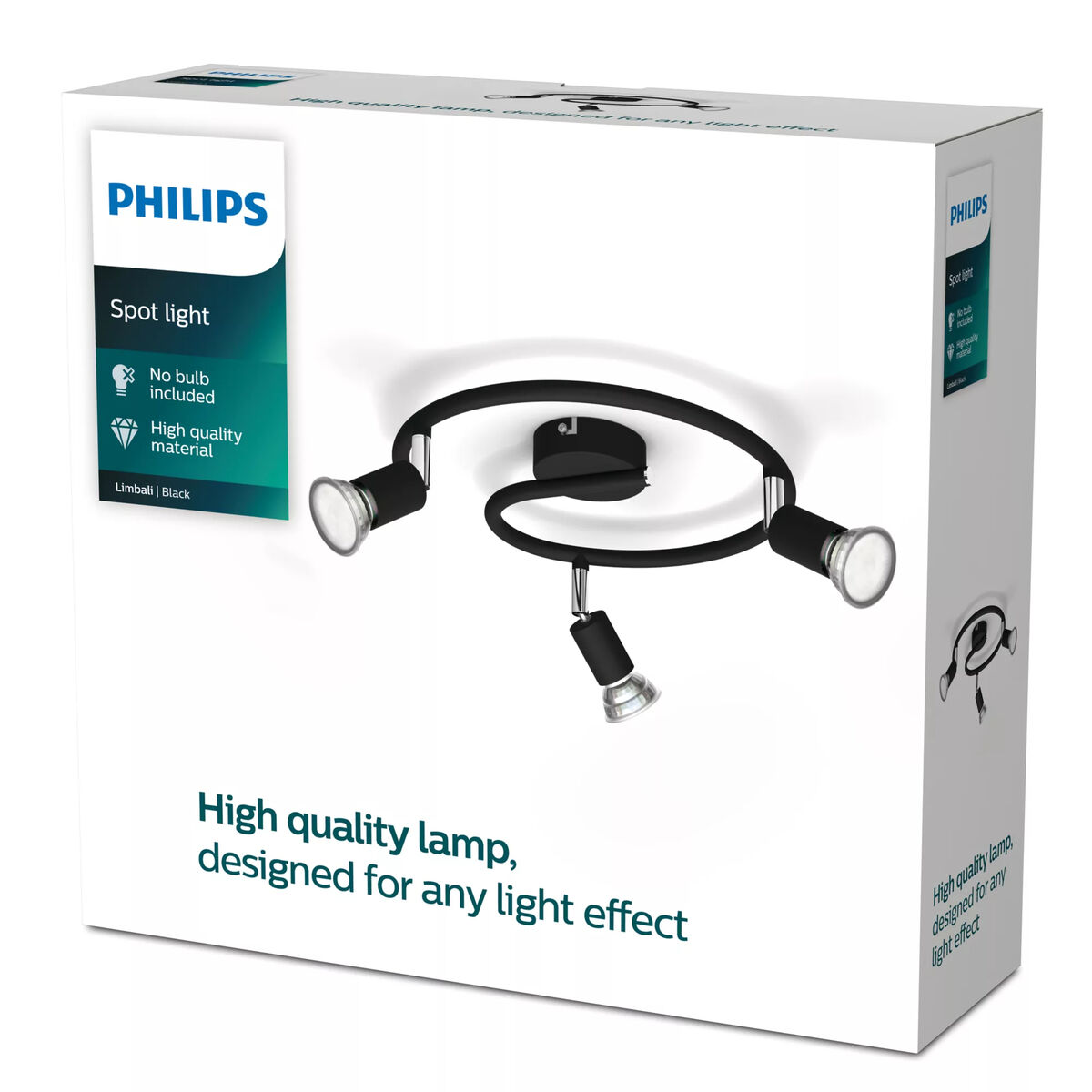 Foco Philips limbali Negro GU10 (3 Unidades)