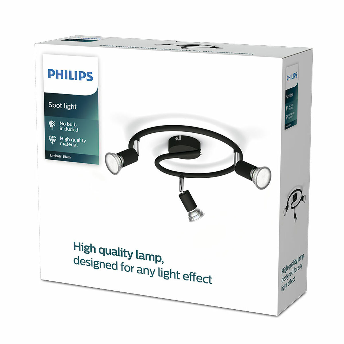 Foco Philips limbali Negro GU10 (3 Unidades)
