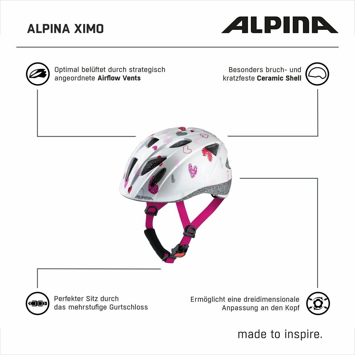 Casco de Ciclismo para Adultos Alpina A9711211 Blanco Estampado