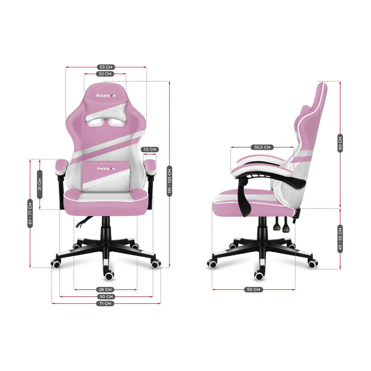 Silla Gaming Huzaro HZ-Force 4.4 Pink Mesh