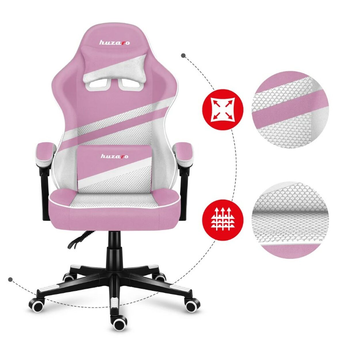 Silla Gaming Huzaro HZ-Force 4.4 Pink Mesh