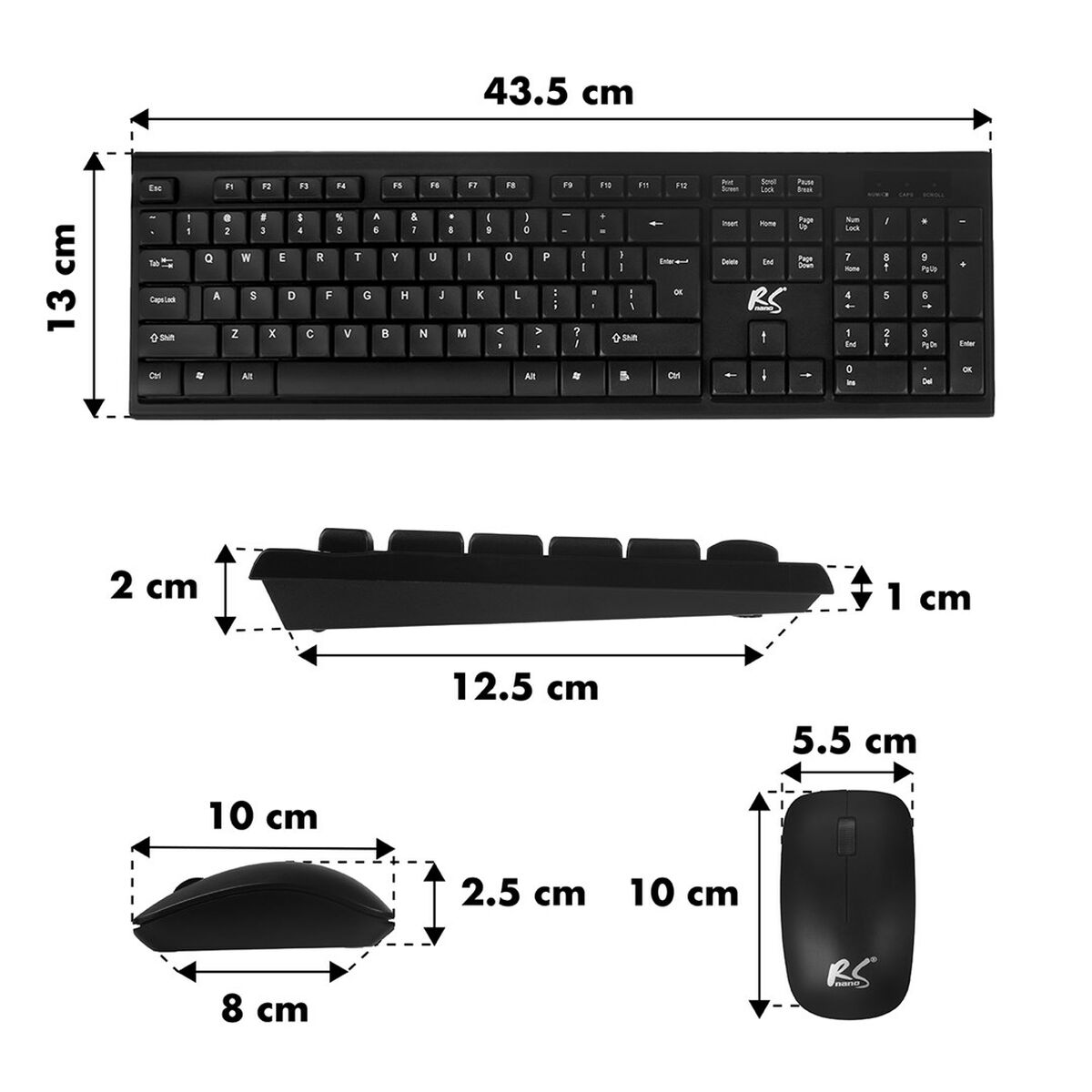 Teclado y Ratón Nano RS RS580 Negro