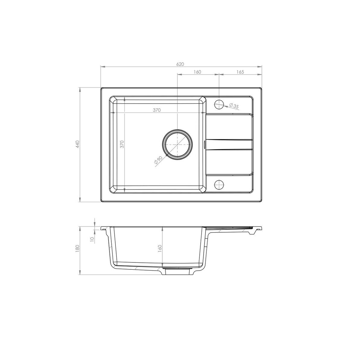 Fregadero de Un Seno Maidsinks 070 242 101FB