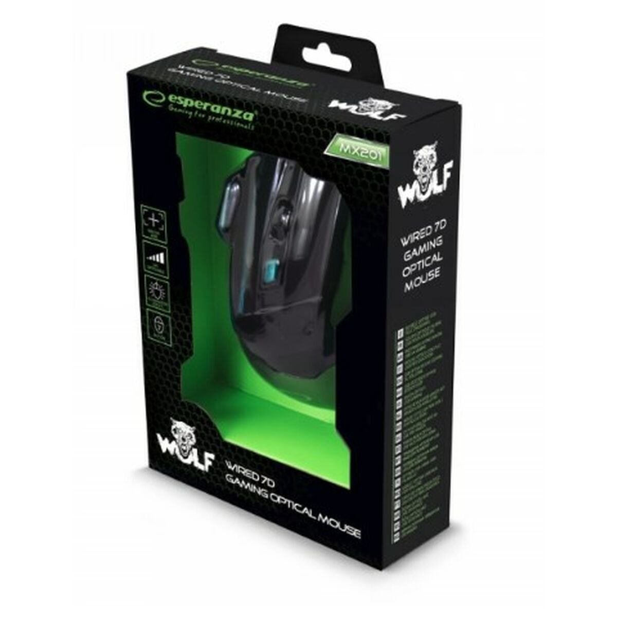 Ratón Óptico Esperanza EGM201B Azul Negro 2400 dpi