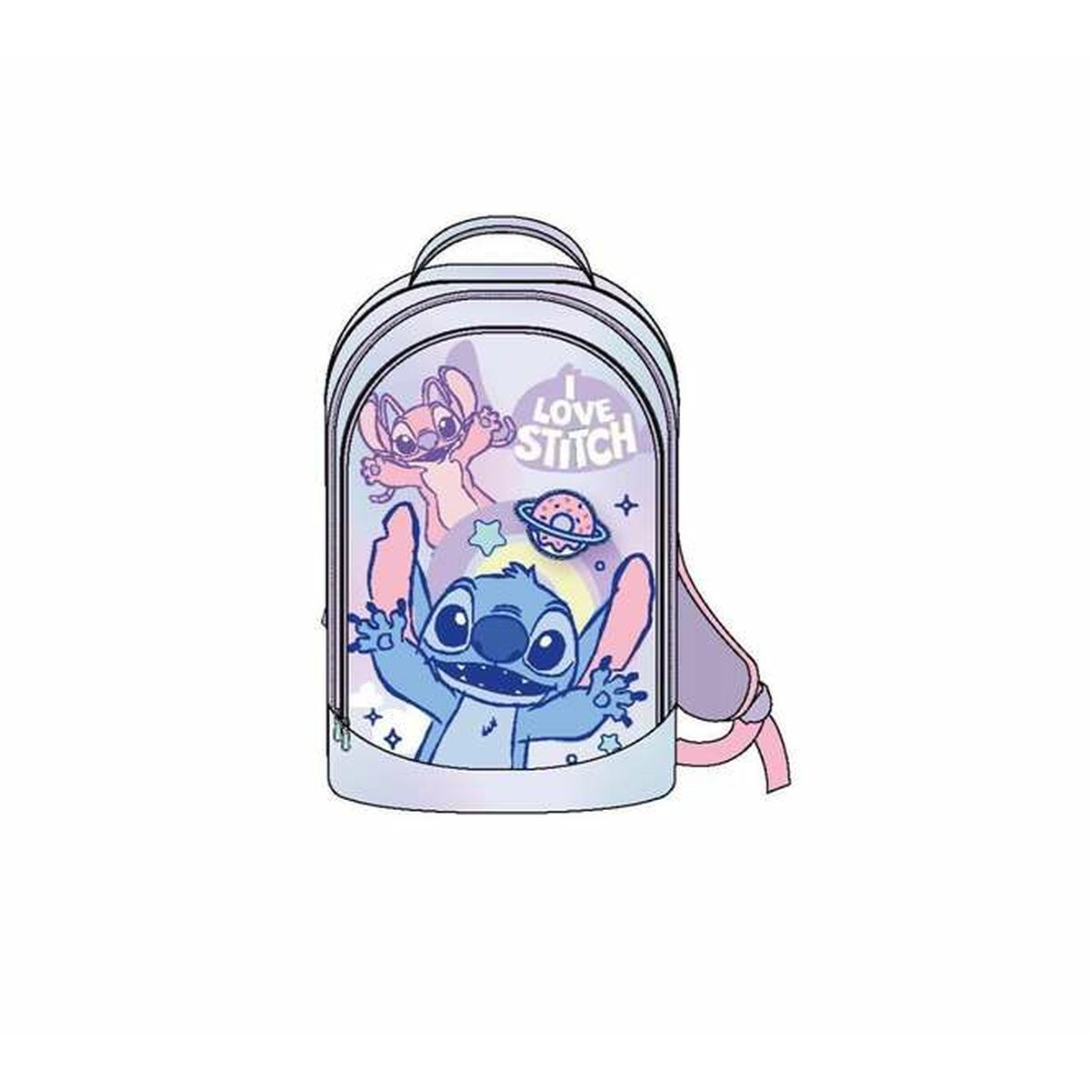 Mochila Escolar Stitch Lila 41 cm