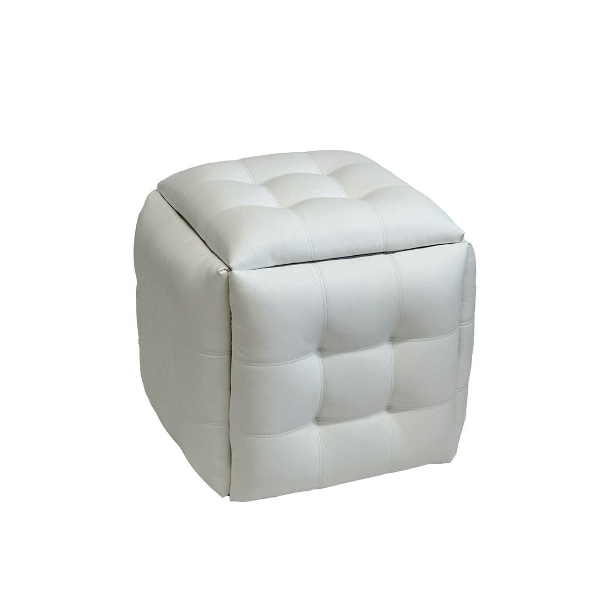 Juego de taburetes GO GIFT Transformer Blanco Piel Acero 50 x 50 x 50 cm Puff 5 en 1 5 Unidades