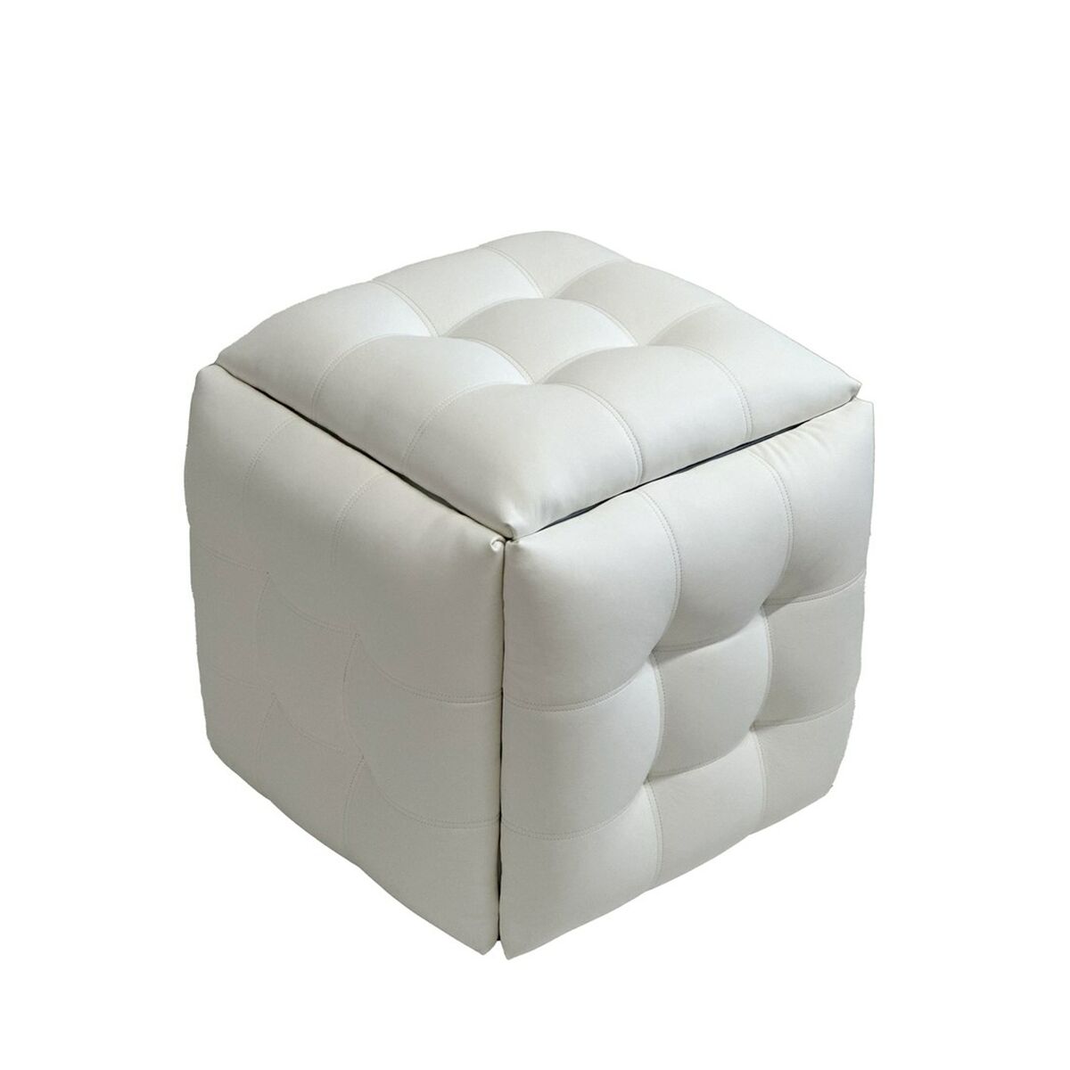 Juego de taburetes GO GIFT Transformer Blanco Piel Acero 50 x 50 x 50 cm Puff 5 en 1 5 Unidades