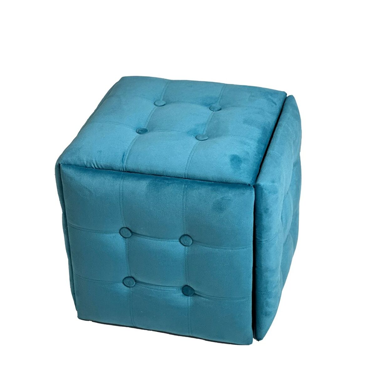 Juego de taburetes GO GIFT Transformer Azul Terciopelo Acero 50 x 50 x 50 cm Puff 5 en 1 5 Unidades