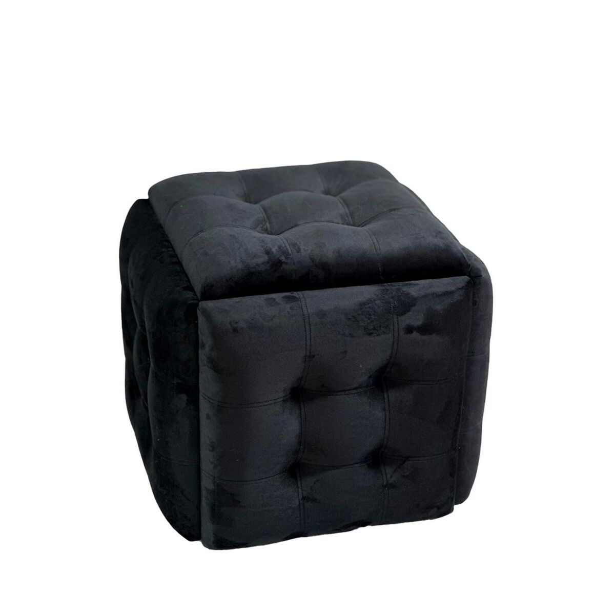 Juego de taburetes GO GIFT Transformer Negro Terciopelo Acero 50 x 50 x 50 cm Puff 5 en 1 5 Unidades