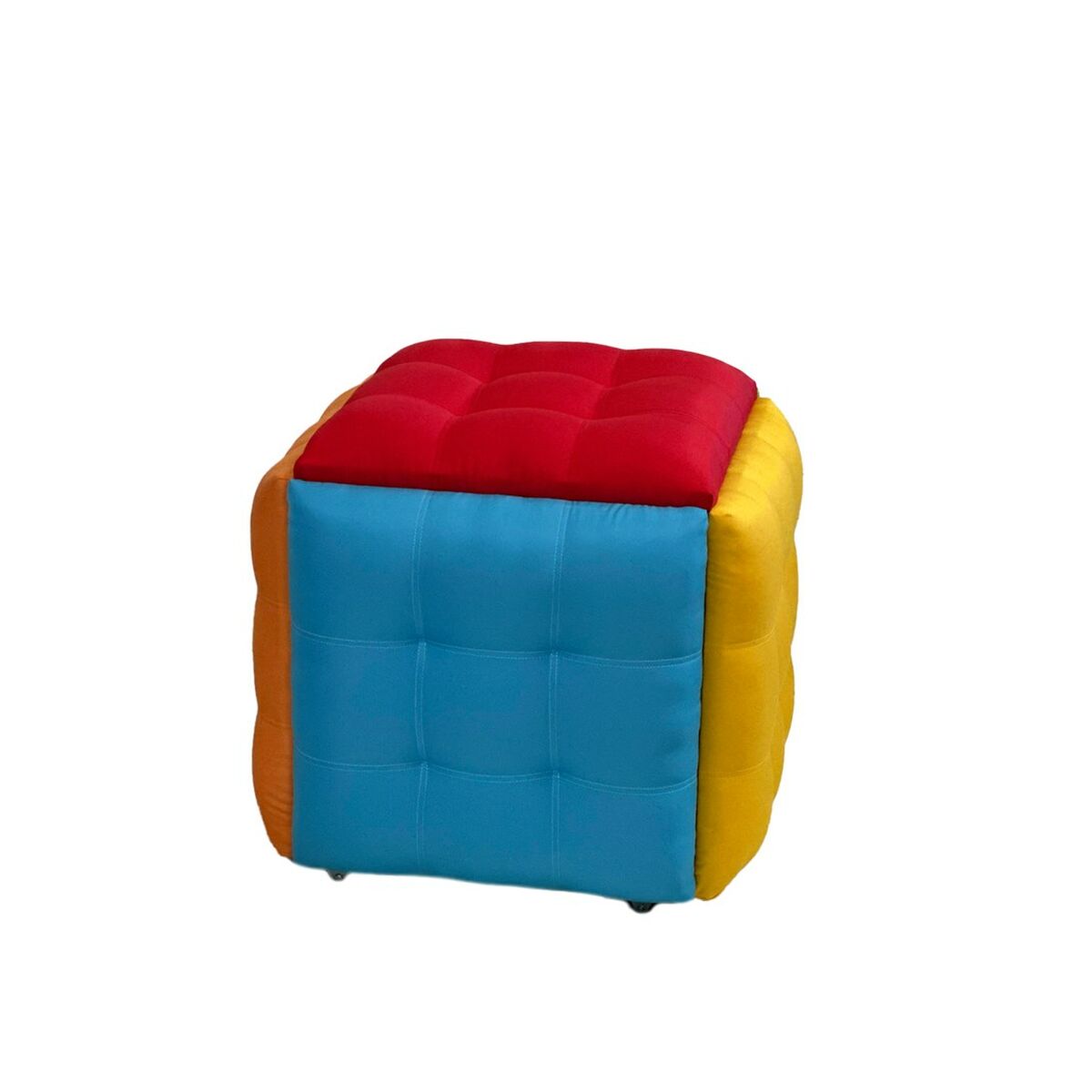 Juego de taburetes GO GIFT Transformer Multicolor Piel Acero 50 x 50 x 50 cm Puff 5 en 1 5 Unidades