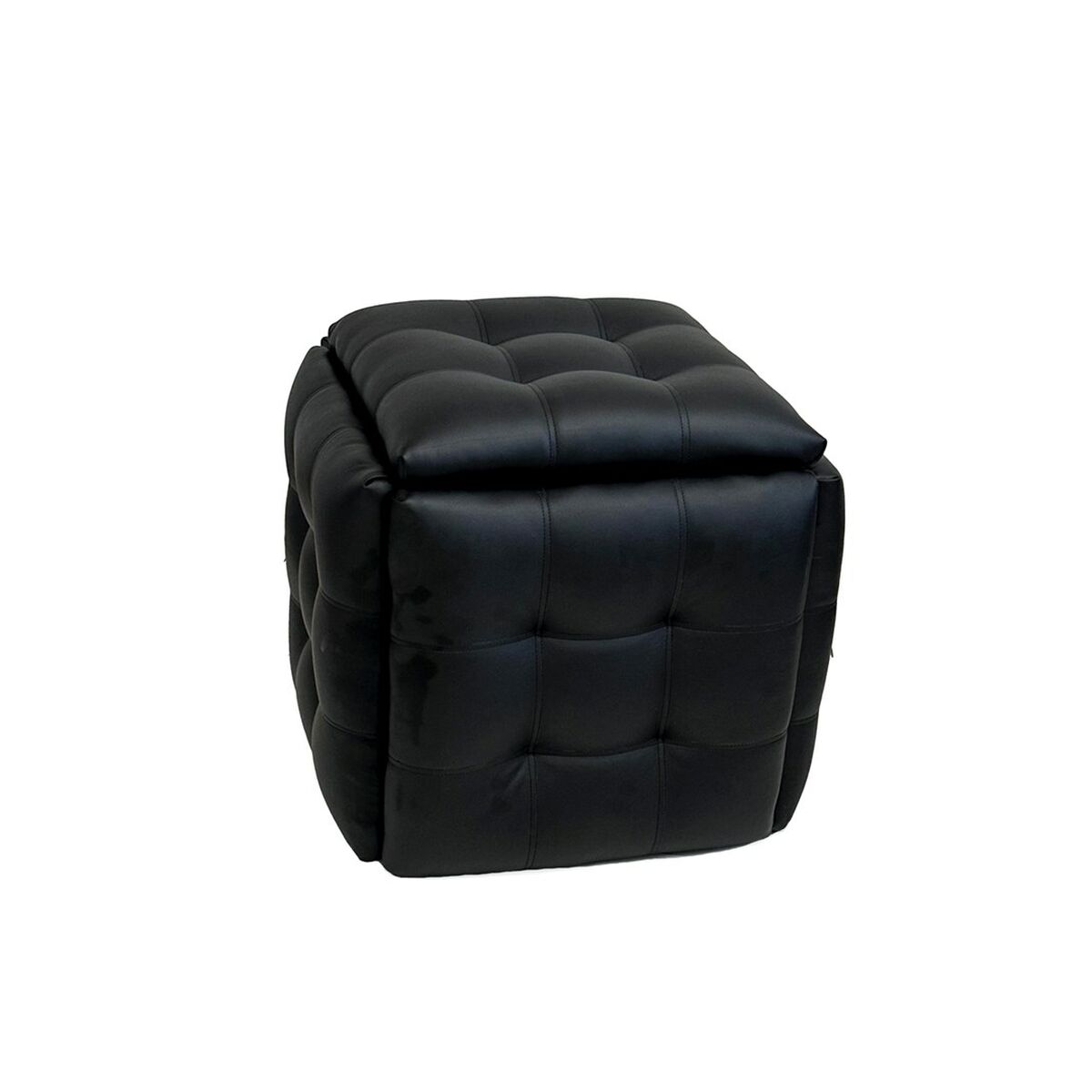 Juego de taburetes GO GIFT Transformer Negro Piel Acero 50 x 50 x 50 cm Puff 5 en 1 5 Unidades