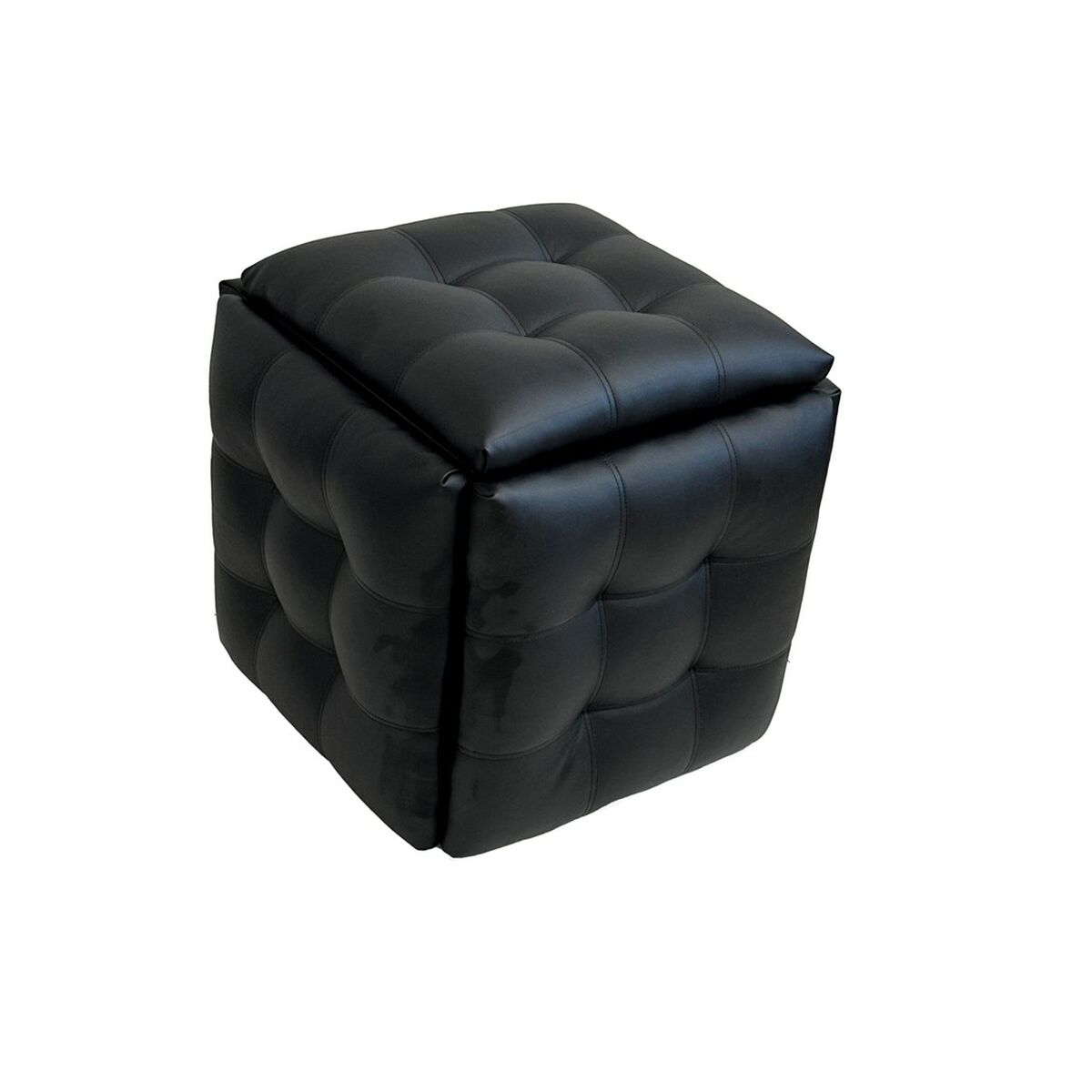 Juego de taburetes GO GIFT Transformer Negro Piel Acero 50 x 50 x 50 cm Puff 5 en 1 5 Unidades