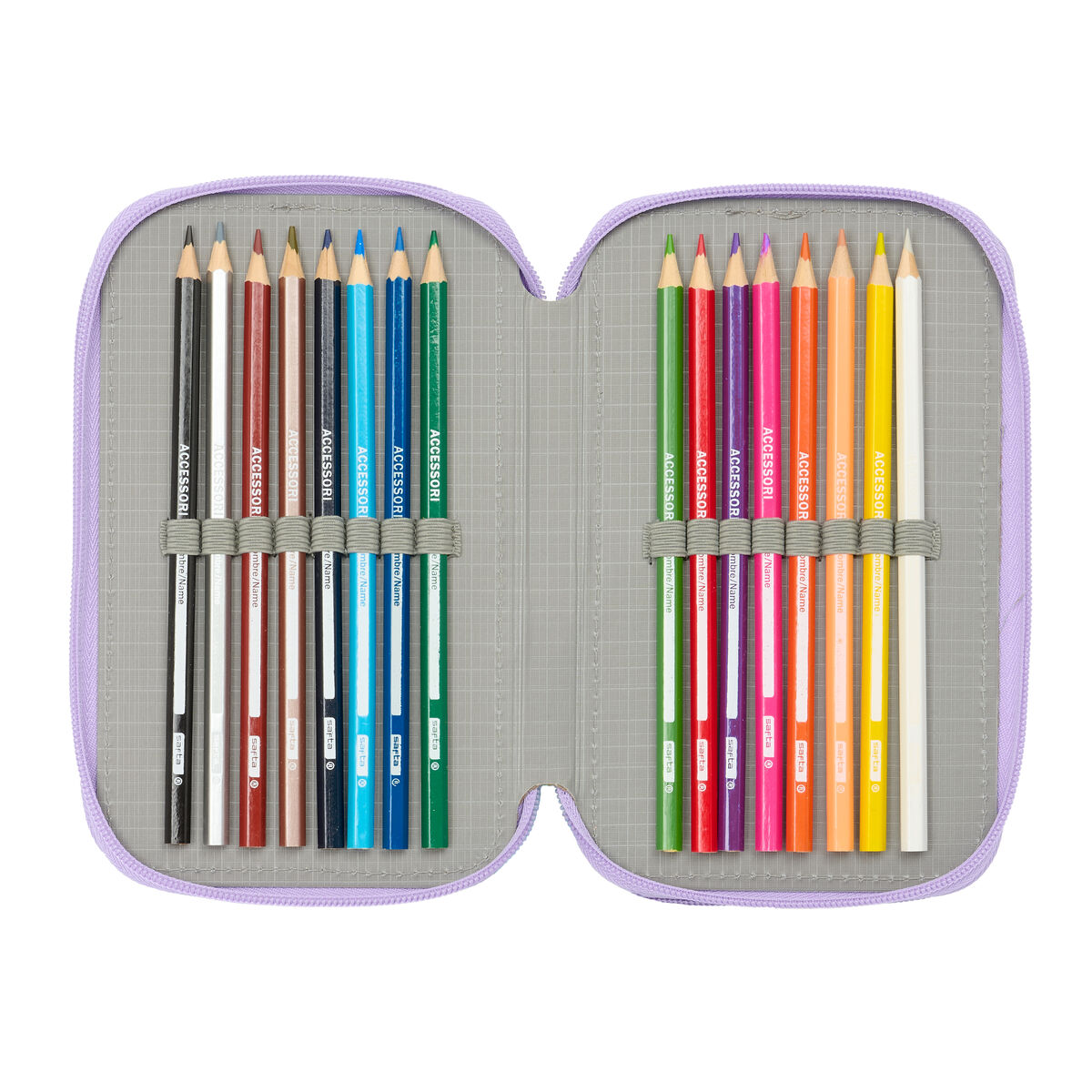 Plumier Triple Frozen Spirit Lila 12,5 x 19,5 x 5,5 cm 37 Piezas