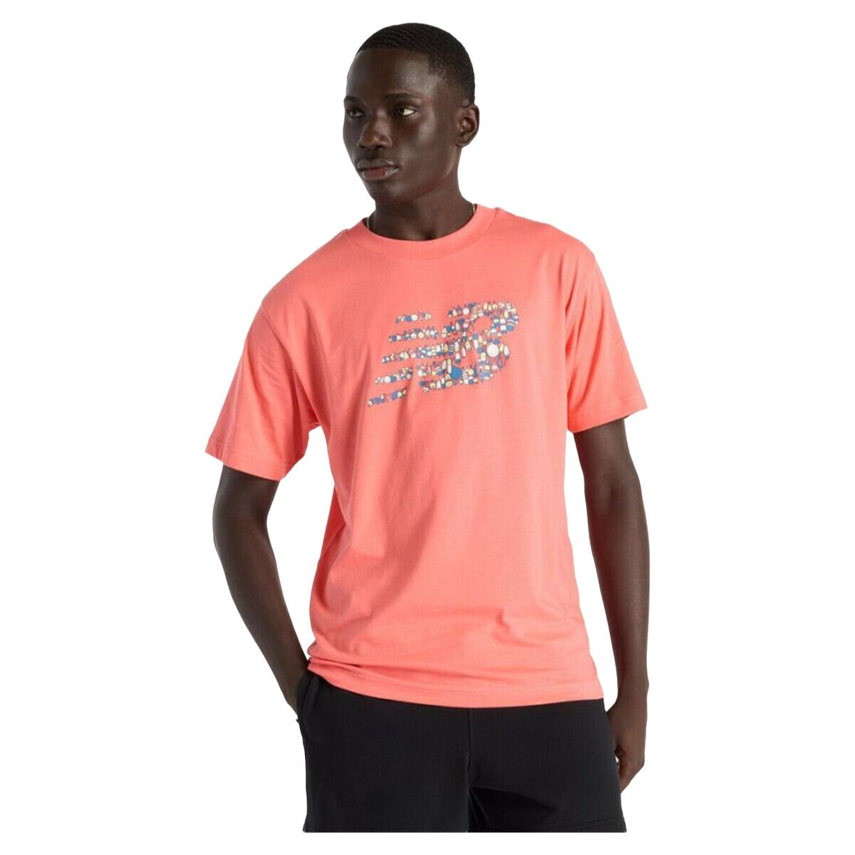 Camiseta de Manga Corta Hombre New Balance NAT LOGO SS MT51920 DTR Rosa